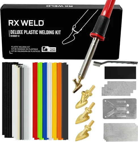 Kit de Soldadura de Plástico Deluxe RX WELD, Kit de Reparación de Soldador de 100W para Parachoques de Coche Automotriz