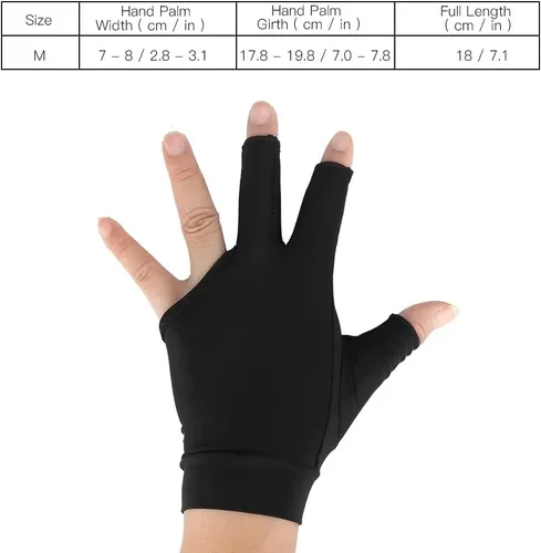 Miniatura 4 de Tbest Guantes de billar para mano izquierda, guantes de piscina, para mano derecha, 8 bolas de billar, 4 colores para adultos, 3 dedos, para billar