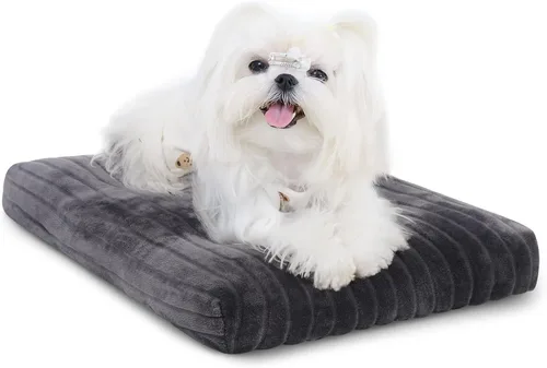 Miniatura 13 de Cama para Jaula de Perro Camas para Perros Lavables para Perros XX-Pequeños Franela Gruesa de Lujo Esponjosa Cómoda Almohadilla para Perrera Gris