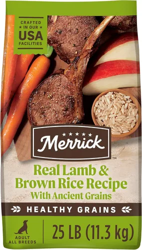 Merrick - Alimento seco para perros con vitaminas y minerales añadidos para todas las razas, 25 libras, cordero