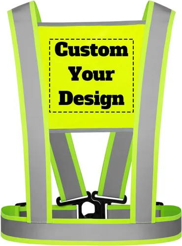 Chaleco de seguridad personalizado correas ligero ajustable de alta visibilidad reflectante chaleco de seguridad construcción exterior Amarillo-b