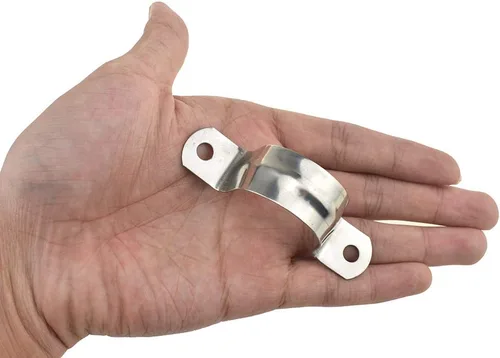 Miniatura 18 de Hahiyo Abrazaderas de soporte de tubo en U de dos agujeros, 0.315 in, resistente, sin óxido, brillante, fuerte, resistente al viento, sin afilado