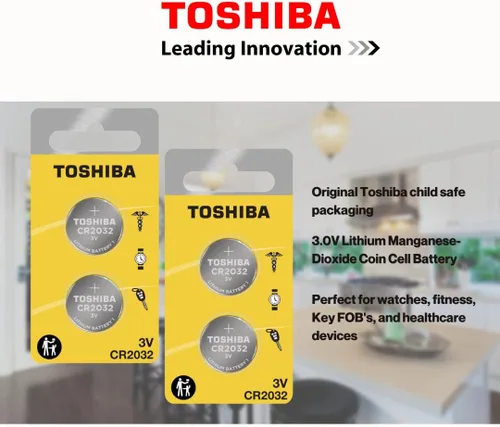 Miniatura 2 de Toshiba CR2032 3 Volt Pila de Litio Tipo Moneda (5 Baterías)