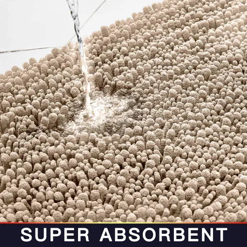 Miniatura 44 de Walensee Alfombra de baño antideslizante (24x17 pulgadas, rosa polvoriento) absorbente de agua, súper suave, lanuda de felpilla, lavable a máquina