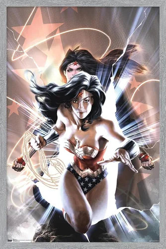 Miniatura 12 de Trends International DC Comics - Póster de pared de la Mujer Maravilla, 14.725 x 22.375 pulgadas, versión enmarcada de madera de granero