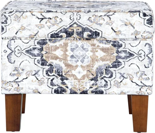 Spatial Order Decoración del hogar | Colección Dinah - Otomana moderna de almacenamiento, otomana con almacenamiento para sala de estar y dormitorio
