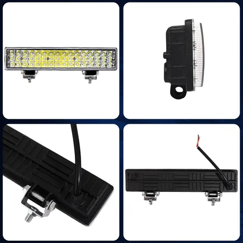 Miniatura 3 de Barra de luz LED de trabajo de 2 x 12 pulgadas para camión, 48 LED, 144 W, 48 000 lúmenes, luces todoterreno súper brillantes, barra de luz