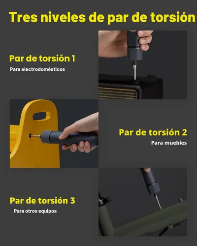 Miniatura 3 de HOTO Kit de destornillador eléctrico mejorado de 25 piezas, hexagonal de 1/4 pulgadas, tapa magnética, destornillador inalámbrico recargable de 1500