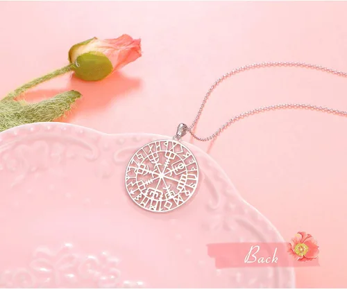 Miniatura 4 de Alphm Collar con colgante vikingo de plata esterlina S925 para hombres y mujeres, joyería de viaje para graduación, amistad, talismán, joyería