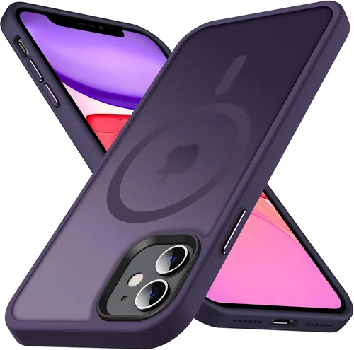 Anqrp Funda magnética a prueba de golpes para iPhone 11, [compatible con MagSafe] [probada contra caídas de grado militar] Funda delgada de silicona