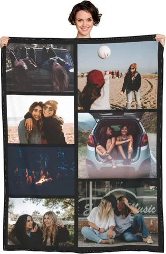 Miniatura 37 de Manta personalizada con texto de fotos, manta personalizada con mis propias fotos, manta conmemorativa personalizada para madres para mamá, papá