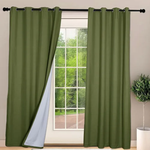 Miniatura 37 de Frelement Cortinas opacas extralargas de 108 pulgadas de largo, para sala de estar, cortinas de lino con bloqueo de luz, cortinas con aislamiento