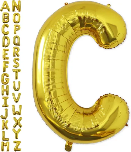 Miniatura 52 de VHUWE Globo dorado de 40 pulgadas con letra B, globos de helio de aluminio del alfabeto de Mylar de gran tamaño para fiesta de cumpleaños