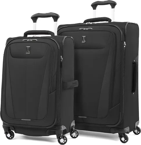 Miniatura 39 de Travelpro Maxlite 5 - Juego de 2 piezas de equipaje de mano de tela, expandibles con 4 ruedas giratorias, bolso blando para debajo del asiento, Negro