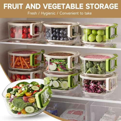 Miniatura 4 de Caja apilable de serpiente para niños, niños pequeños, adultos, caja reutilizable para preparar snacks, tazón para lavar frutas, colador