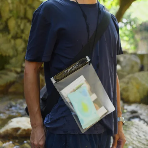 Miniatura 5 de YUMQUA Bolsa impermeable transparente, bolsa impermeable para documentos, soporte para pasaporte, funda hermética para mapas, bolsa impermeable a