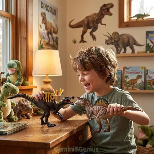Miniatura 2 de Gemini&Genius Figura de Acción de Spinosaurus con Mandíbula Móvil, Juguete de Dinosaurio para Niños, Educación Científica Temprana sobre