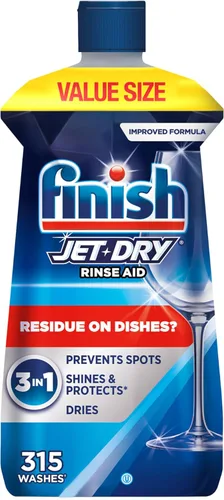 Finish Jet-Dry Abrillantador para Lavavajillas, Compatible con Detergente para Lavavajillas, Previene Manchas y Residuos, Seca, Abrillanta y