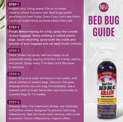 Miniatura 6 de Nature's MACE Mata insectos de cama de 16 onzas, tratamiento para matar chinches, ácaros, huevos, fácil, hazlo tú mismo, spray profesional