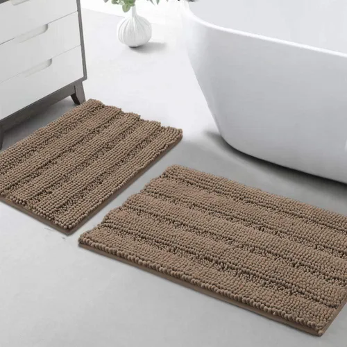 Miniatura 123 de Turquoize Alfombras de Baño de Chenilla Peludas Alfombra de Baño Antideslizante Gruesas Alfombras Peludas para Baño Chenilla Juego de Alfombra