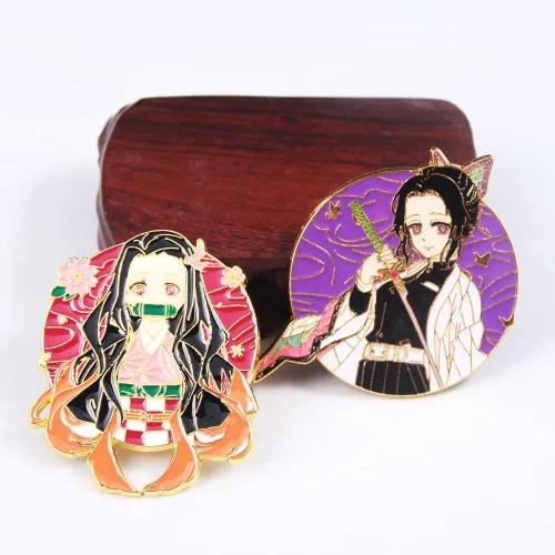 Miniatura 4 de Kimetsu No Yaiba Tanjiro - Broches de personajes de anime Nezuko Rengoku, regalos de cosplay para niños, niñas, adolescentes, mujeres y hombres