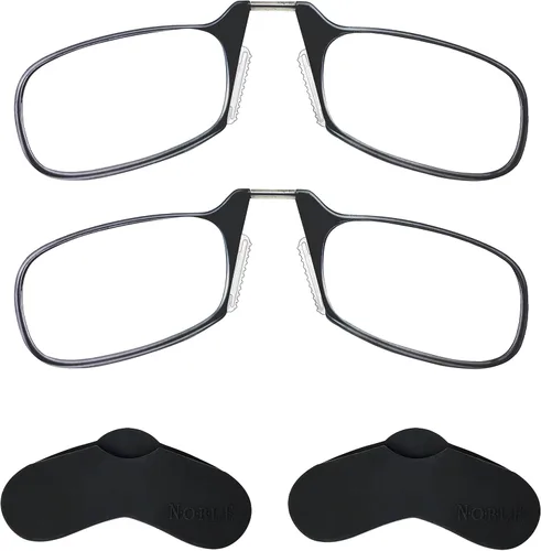 Noble - Lentes de lectura ultra delgados y planos, delgados y flexibles, sin brazos (2 pares), comodidad mejorada, para lector de tamaño de bolsillo