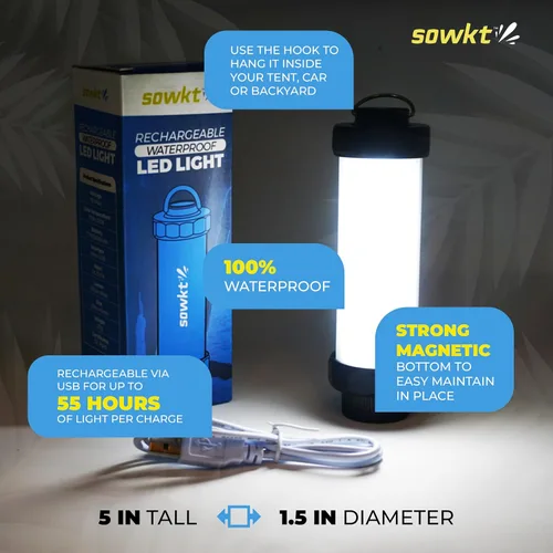 Miniatura 2 de SOWKT® Luz enfriadora impermeable – 55 horas de luz con una carga recargable LED – Accesorios de refrigeración compatibles con YETI, RTIC, ORCA