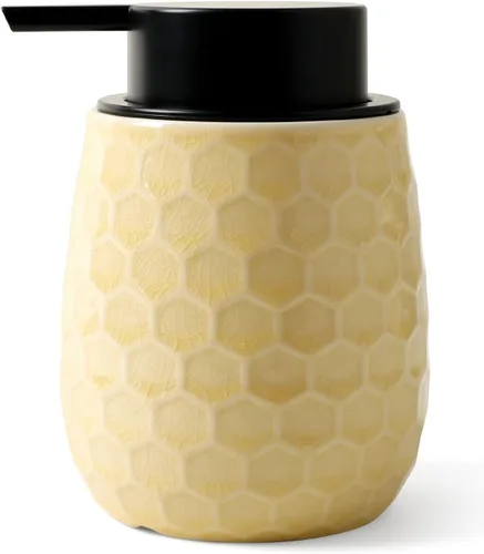 Miniatura 8 de Dispensador de jabón espumoso, dispensador de jabón de manos de espuma de cerámica de 12 onzas con diseño de panal para cocina o baño, dispensador