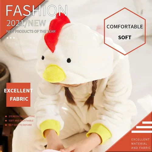Miniatura 4 de COSUSKET Pijama de franela de pollo para niños, ajuste cómodo, pijama para niñas