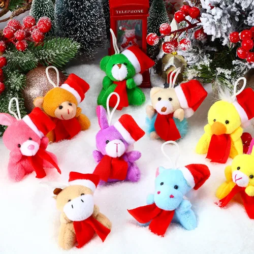 Miniatura 3 de Zhanmai 100 piezas de mini animales de peluche a granel, juguetes de animales pequeños, llaveros para fiestas, huevos de Pascua para niños