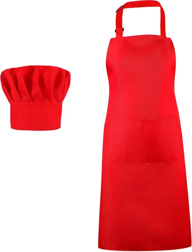 Miniatura 14 de SATINIOR Disfraz de chef de 2 piezas para mujeres y hombres, juego de delantal para adultos, delantal de panadero, sombrero para cocinar y cosplay