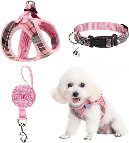 Miniatura 17 de EXPAWLORER Arnés Clásico de Plátanos para Cachorros - Juego de Arnés y Correa para Perros Pequeños - Juego de Collar y Correa para Perros con Azul