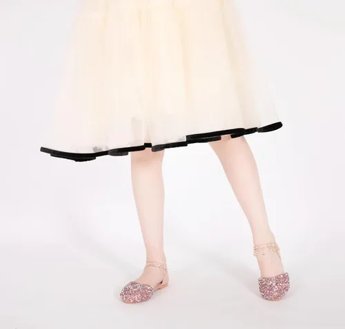 Miniatura 2 de Zapatos planos de ballet Mary Jane con diamantes de imitación para niña, con brillantina, para niña de las flores, para boda, fiesta, zapatos