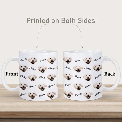 Miniatura 4 de Taza personalizada con nombre de cara de perro, taza de café personalizada, taza de foto de perro personalizada de 11 onzas, regalos para amantes