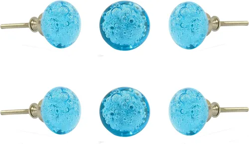 Miniatura 7 de Perilla Home Juego de 4 pomos de burbujas – Perillas decorativas de cristal verde claro – Pomo de cristal para decoración del hogar