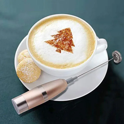 Miniatura 7 de Fdit Espumador eléctrico de leche, oro rosa, acero inoxidable, máquina de espuma con 2 cabezales mezcladores y cepillo de limpieza, para cafés