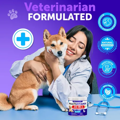 Miniatura 6 de Multivitamínico masticable para perros con glucosamina 26 en 1 - Vitaminas y suplementos para perros - Multivitamínico para perros mayores