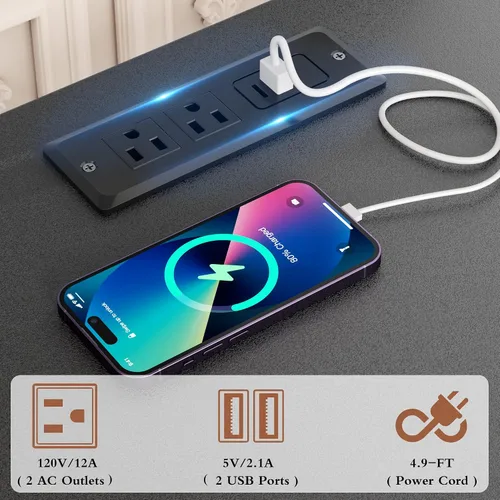 Miniatura 3 de JUSTOGO Soporte de TV con cajones de tela para TV de 65, 70, 75 pulgadas, centro de entretenimiento con estante de almacenamiento abierto, tomas