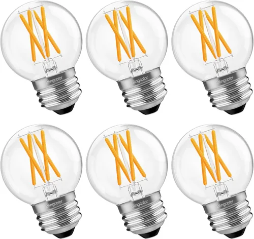 Miniatura 12 de Paquete de 6 bombillas LED G16.5 esmeriladas, foco LED E26 equivalente a 60 W, foco LED regulable G16 1/2 Edison de 6 W 3000 K blanco suave, focos