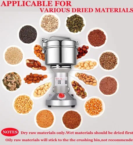 Miniatura 6 de LEJIEYIN Molinillo Eléctrico de Hierbas 550g De Alta Velocidad De Acero Inoxidable Molinillo De Especias Y Harina Molinillo De Polvo Para Alimentos