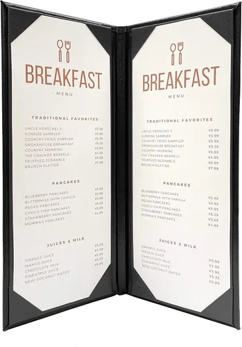 Miniatura 22 de Goodsmart Columbia Casebound - Fundas para menú de restaurante, paquete de 5, color negro, de piel sintética de alta calidad, 8.5 x 11 pulgadas, 1