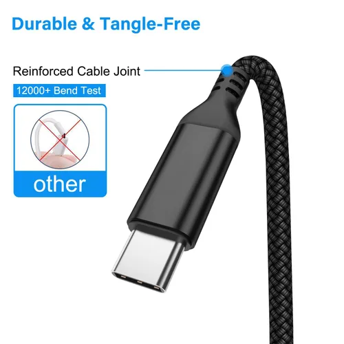 Miniatura 2 de Cable USB tipo C, paquete de 3 (10 pies+6.6 pies + 3.3 pies) USB A a USB-C 3.1A cable de carga rápida para iPhone 17 16 15 Pro Max Galaxy S25 FE S25