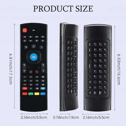 Miniatura 8 de Control remoto MX3 Air Mouse, 2.4G multifuncional mini teclado inalámbrico Air Mouse remoto para Android Smart TV Box, 3-Gyro y 3-Gsensor, proyector