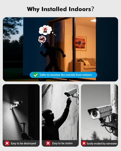Miniatura 2 de Cámara de seguridad de ventana 2K de 3 MP, 5G y 2.4 GHz, WiFi para interiores, para seguridad en el hogar, con visión nocturna a color Starlight