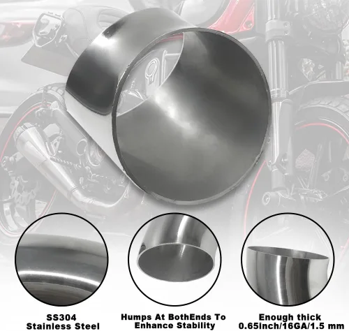 Miniatura 5 de Tubo de codo de escape de 2.5 pulgadas de diámetro exterior de 45 grados (codo doblado de mandril) SS304 de acero inoxidable apto para codo