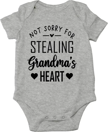 Miniatura 18 de CBTwear Not Sorry for Stealing Grandma's Heart – Ropa de bebé – Divertido body para recién nacido para niños y niñas