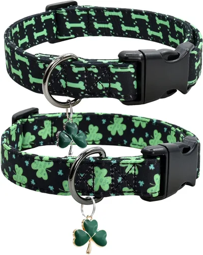 Miniatura 11 de 2 collares de algodón para perro, suaves y lindas flores, 3 tamaños, collar de nailon suave ajustable para hembras, perros pequeños, medianos