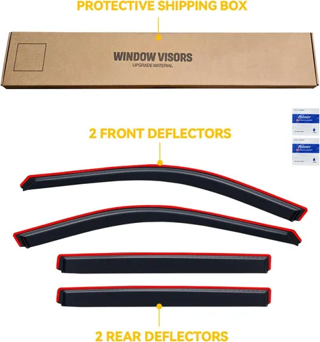 Miniatura 7 de Protectores de lluvia en canal para Jeep Grand Cherokee L 2021-2026, protectores de visera de ventana, deflector de ventilación, sombra viento humo