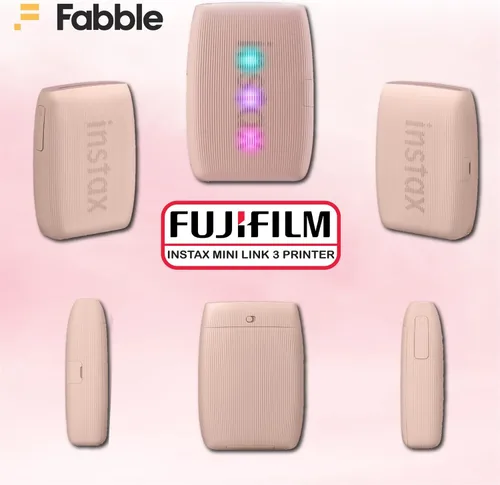 Miniatura 3 de Fujifilm Impresora Instax Mini Link 3 para smartphone, paquete Rosa Pink con funda protectora, película instantánea de paquete doble (20 hojas)