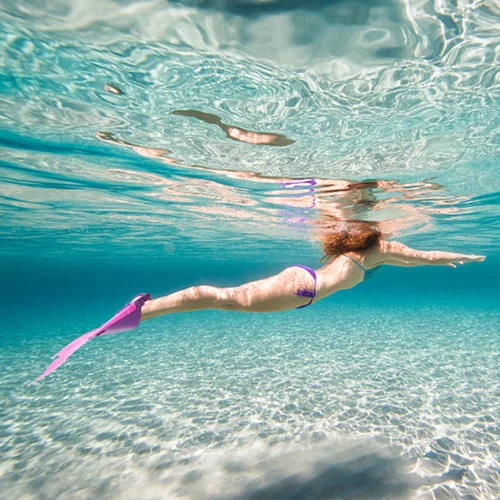 Miniatura 6 de Aleta de natación ajustable de sirena para entrenamiento de natación, niñas, niños, niños AIWANK